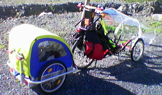 My recumbent trike and trailer